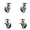 Service Caster 6 Inch Kingpinless V Groove Semi Steel Wheel Swivel Caster Set with 2 Brakes SCC SCC-KP30S620-VGR-2-SLB-2 - alternate 1